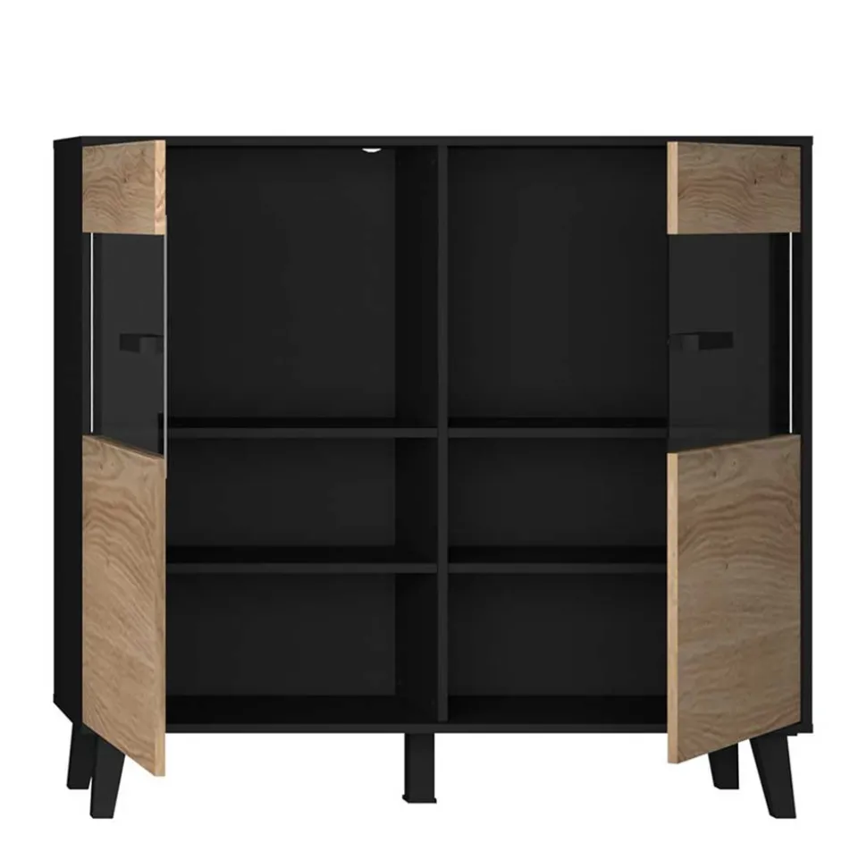 126x118x40 Wohnzimmerschrank mit Glaseinsatz - Paniera