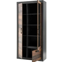 97x201x40 Wohnzimmerschrank mit Glastür - Timuras
