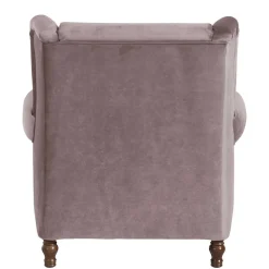 XXL Ohrenbackensessel in Rosa Samtvelours - Scolari