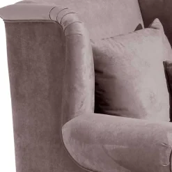XXL Ohrenbackensessel in Rosa Samtvelours - Scolari