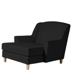 XXL Sessel in Schwarz und Buche - Presto