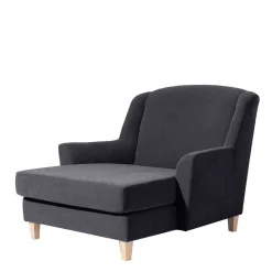 XXL Velours Sessel in Anthrazit - Renero