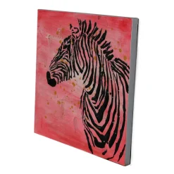 Zebra Wandbild in Rot Schwarz - Huvina