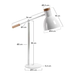Zeitlose Tischleuchte in Weiß & Buche - Laola