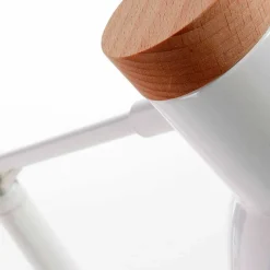 Zeitlose Tischleuchte in Weiß & Buche - Laola