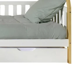 Zeltbett Kojenbett in Weiß & Kiefer - Mileno