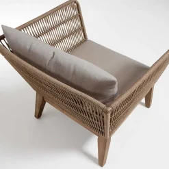 Zwei Lounge Sessel Jelaninos mit Holz & Geflecht (2er Set)