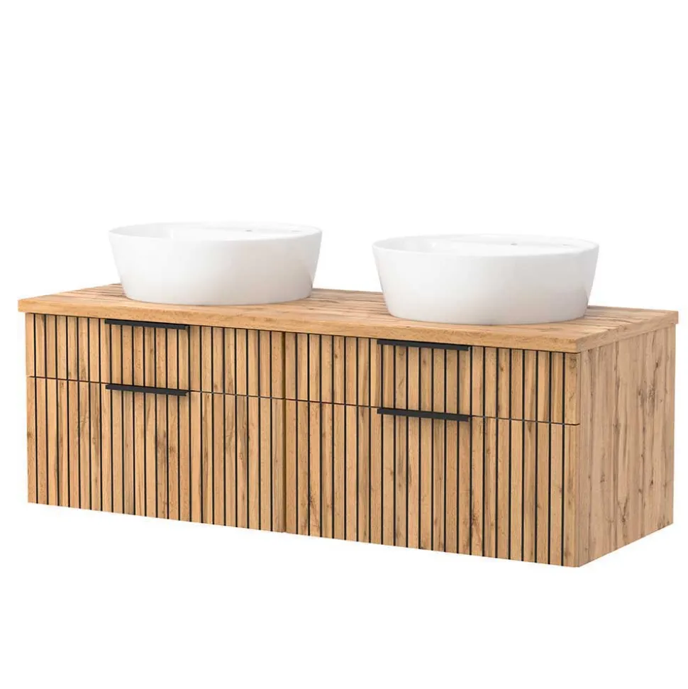 Zweifach-Waschtisch und Spiegelschrank - Crystoga (zweiteilig)