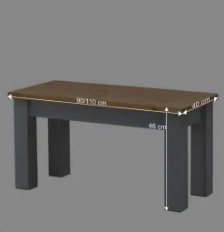 Zweifarbige Esszimmerbank in Laugenfarbig & Grau - Nivada