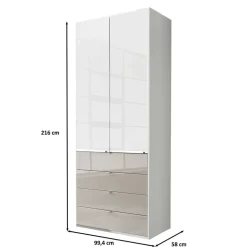 Zweifarbige Kombi-Kleiderschrank 100 cm breit - Pascan