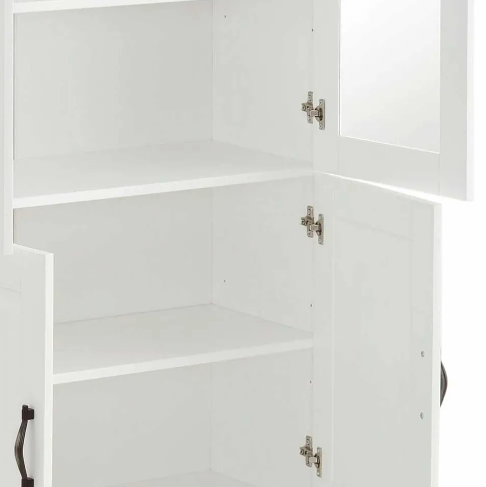 Zweifarbige Landhaus Vitrine mit vier Türen - Ribeiro