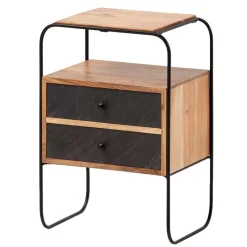 Zweifarbige Nachtkommode im Industrial Chic - Avalun