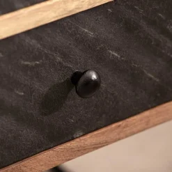 Zweifarbige Nachtkommode im Industrial Chic - Avalun