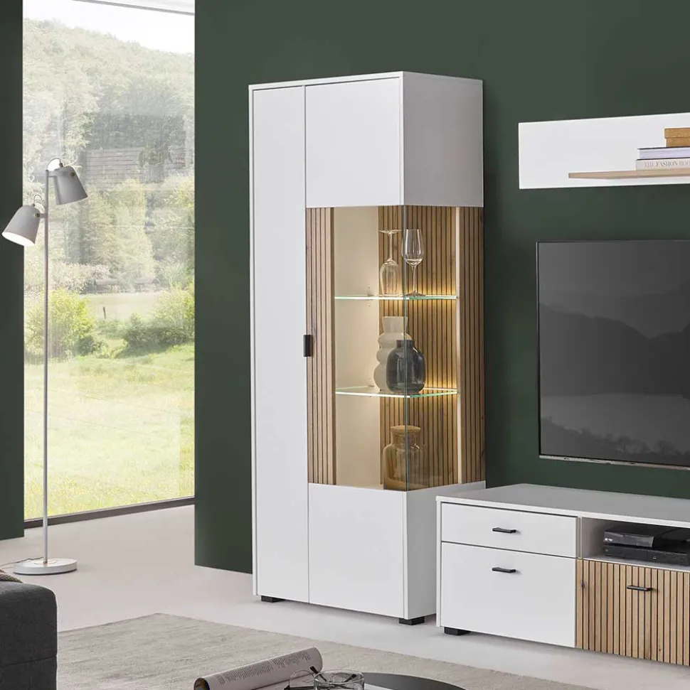 Zweifarbige Wohnzimmervitrine modern - Nenaloro