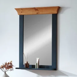 Zweifarbiger Spiegel in Schwarz & Kiefer Laugenfarben - Strada