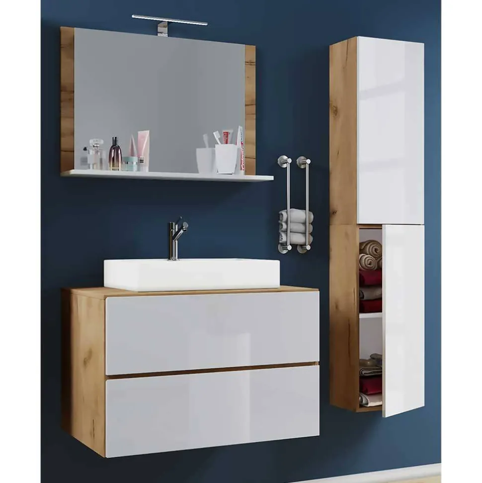 Zweifarbiger Waschplatz & Schrank - Cabarete (dreiteilig)