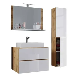 Zweifarbiger Waschplatz & Schrank - Cabarete (dreiteilig)