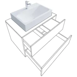 Zweifarbiger Waschplatz & Schrank - Cabarete (dreiteilig)