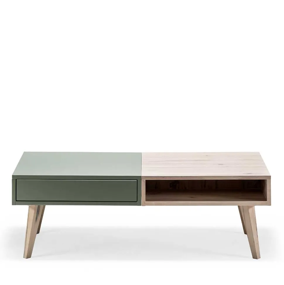 Zweifarbiger Wohnzimmertisch mit Stauraum - Ajevos