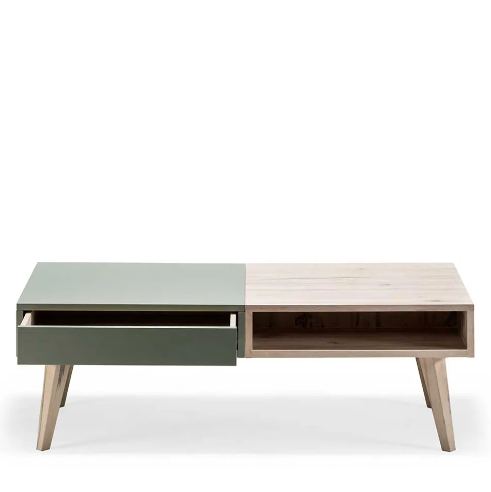 Zweifarbiger Wohnzimmertisch mit Stauraum - Ajevos
