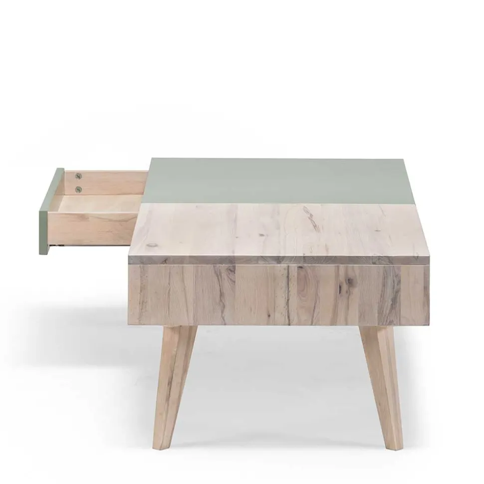 Zweifarbiger Wohnzimmertisch mit Stauraum - Ajevos