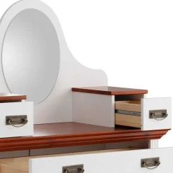 Zweifarbiges Landhaus Vertiko mit Spiegel - Beapta