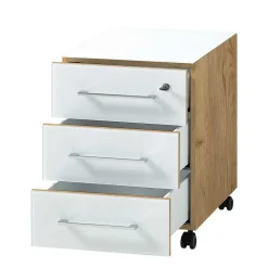 Zweifarbiges Set Schreibtisch & Rollcontainer - Laszlo (zweiteilig)