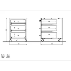 Zweifarbiges Set Schreibtisch & Rollcontainer - Laszlo (zweiteilig)