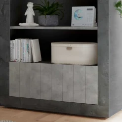 Zweifarbiges Standregal in Grau Dekor - Seciona