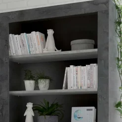 Zweifarbiges Standregal in Grau Dekor - Seciona