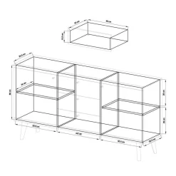 Zweifarbiges Wohnzimmer Möbel Set - Cablos (sechsteilig)