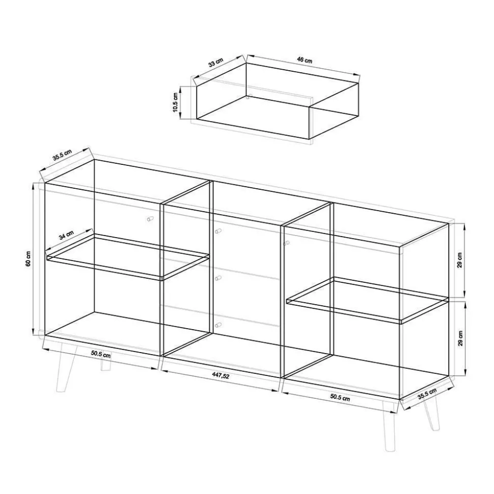 Zweifarbiges Wohnzimmer Möbel Set - Cablos (sechsteilig)