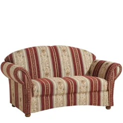 Zweisitzer Couch in Rot Braun Beige gestreift - Comi