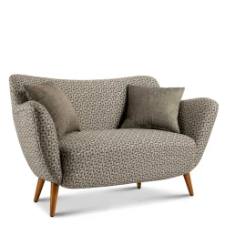 Zweisitzer Designsofa in Beige Braun gemustert - Regiovs