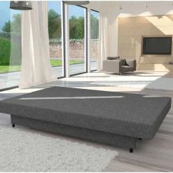 Zweisitzer Schlafsofa in Dunkelgrau meliert - Prasido